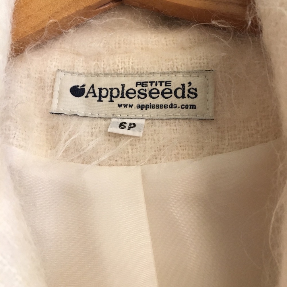 Appleseed Woman’s Cream Mohair Wool Blend Coat 6P